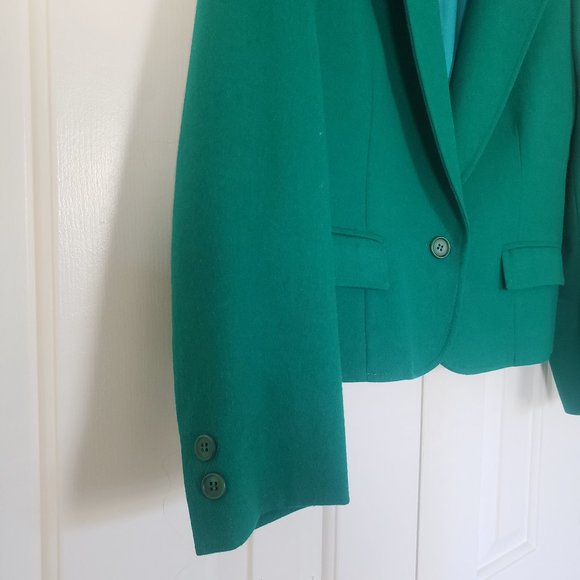 Pendleton 100% Wool Kelly Green Blazer - Size 12P - Picture 5 of 9